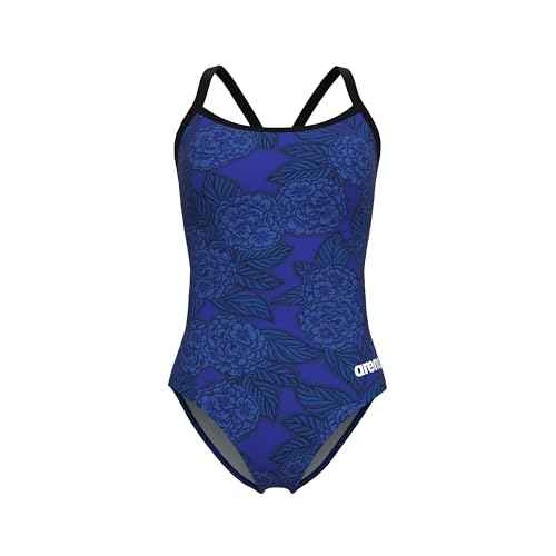 ARENA Girls Performance Hydrangea Bouquet Team Print Light Drop Back Bathing Suit