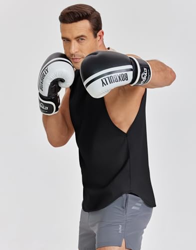 Men's Workout Tank Top - Cotton Sleeveless Muscle Gym Shirt Large Black