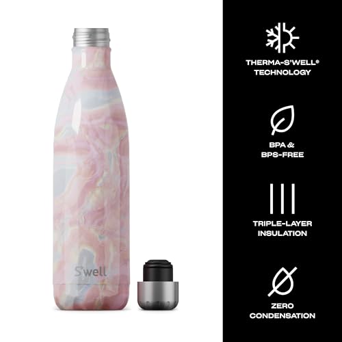 S'well 25 oz Vacuum-Insulated Stainless Steel Water Bottle - Geode Rose