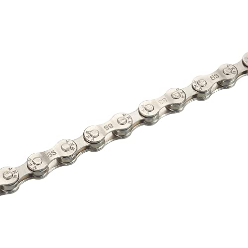 6/7/8 Speed Silver Bicycle Chain - 116 Links, Full Plating, Includes Master Links & Chain Tool