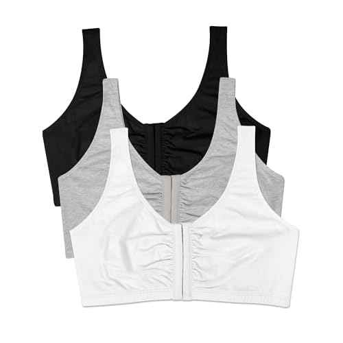 Fruit of the Loom Women's Multi-Pack Front Closure Cotton Bra