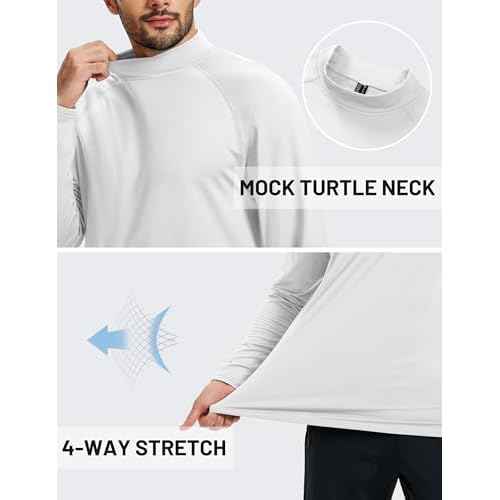 TACVASEN Mens Thermal Fleece Shirt Mock Turtle Neck Base Layer Long Sleeve Athletic Warm Undershirt Winter Running Tops