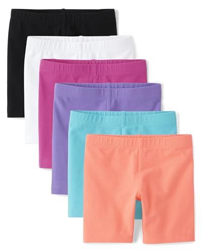 The Children's Place Girls Mix & Match Bike Shorts 4T Pack - Pink/Purple/Black Multi (6 count)