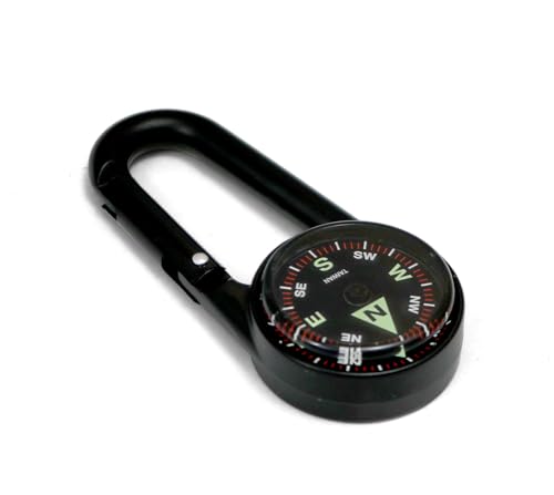 Coghlan's Carabiner Compass with Liquid-Filled Design, Luminous Directional Markers, Built-in Carabiner - Compact, Lightweight (1.2 x 2.7 x 0.4 in, 0.6 oz) for Hiking and Camping Navigation