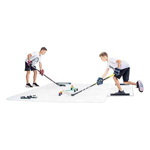 Hockey Revolution My Puzzle Durable Flooring Tiles - Slick Interlocking Training Surface for Stickhandling, Shooting, Passing - Build Your Own Platform (8 Tiles (9.39 sqft)