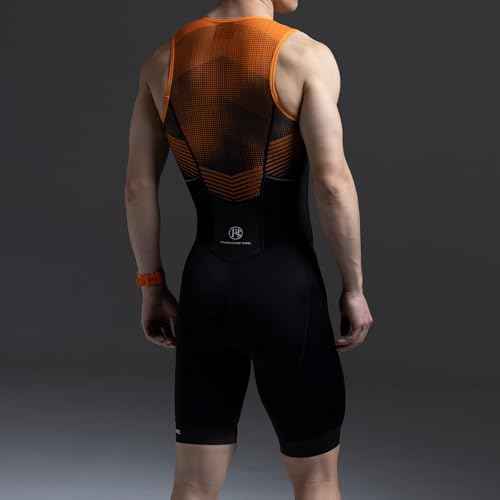 MY KILOMETRE Triathlon Suits Mens One-Piece Sleeveless Padded Quick-Dry Swim Bike Run with Pockets