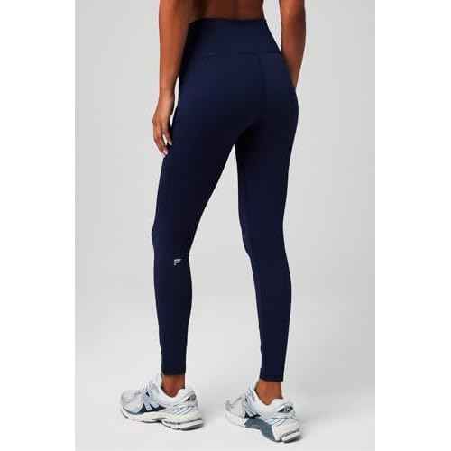 Fabletics Women's On-The-Go PowerHold High-Waisted Legging, Maximum Compression, Flattering, XL/Regular | 27, Deep Navy