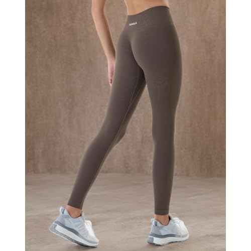 AUROLA Power Workout Leggings for Women Tummy Control Squat Proof Ribbed Thick Seamless Scrunch Active Pants