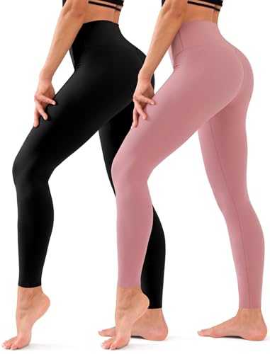 High Waisted Full Length Yoga Leggings for Women - Soft Athletic Workout Pants
