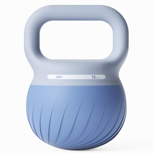 Sky Blue Soft Kettlebell 15 lbs - Wide-Grip, Anti-Slip Resistance Weights