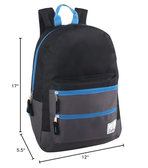 Trail maker Multi-Color Back Pack with Adjustable Padded Shoulder (Black)
