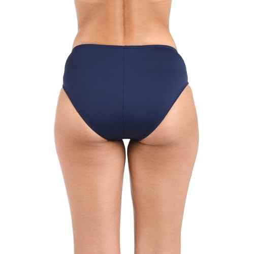 Island Goddess Banded Mid Waist Pant Bikini Swimsuit Bottom