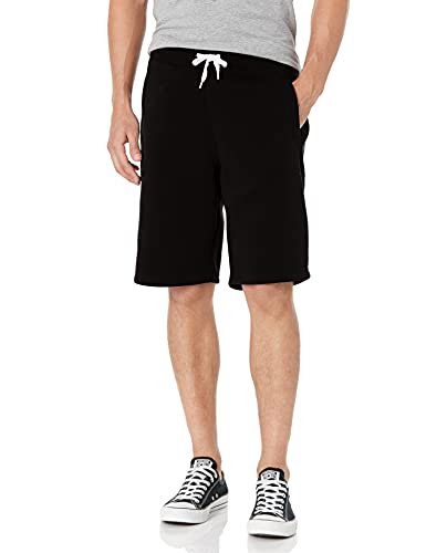 Southpole Men's Cotton Fleece & Jersey Shorts - Small Black Fleece, 10" Inseam