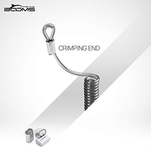 6PCS Fishing Lanyards Retractable Tool Safety Coil with Stainless Steel Ring