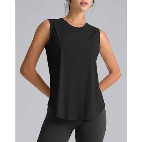 SANTINY Women's Sleeveless Workout Tops Breathable Lightweight Active Tennis Yoga Shirts Athletic Running Tank Tops for Women