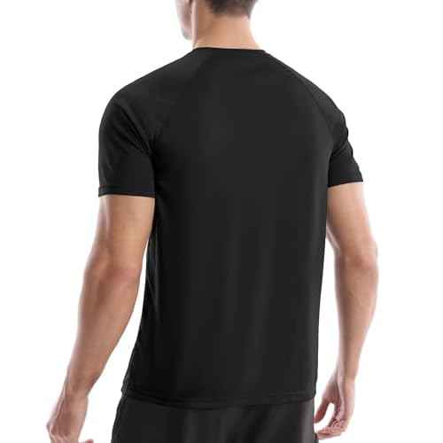 Roadbox Men's Rash Guard Short Sleeve, UPF 50+ UV Sun Protection Swim Shirts, Quick Dry Lightweight Water Surf Beach T-Shirt