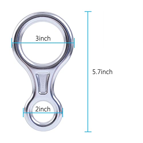 Aluminum Figure 8 Descender Climbing Rigging Plate Heavy Duty Silver