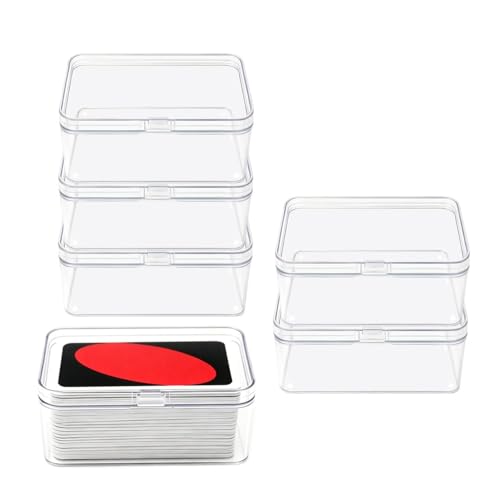 6PCS Clear Plastic Card Holders for UNO Cards, Card Storage Box Set