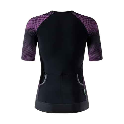 MY KILOMETRE Women's Triathlon Top, Padded, Quick-Dry,Slimming Fit, Secure Lock Zipper, Back Pockets, UPF 50+ UV Protection