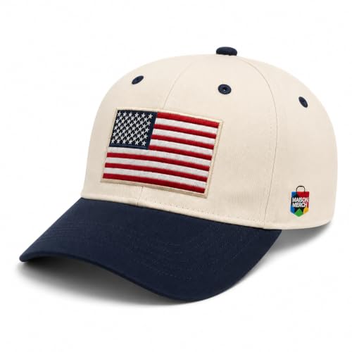 Unisex Baseball Cap with Embroidered American Flag Patch - Adjustable Cotton Hat for Sports Travel & Daily Wear
