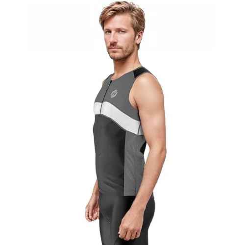 SLS3 Tri Top Men - Sleeveless Mens Triathlon Top ? PRO Premium FX Material - 3 Pocket Triathlon Shirts for Men