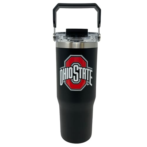 Ohio State Buckeyes 32 oz Stainless Steel Insulated Tumbler with Handle - Black