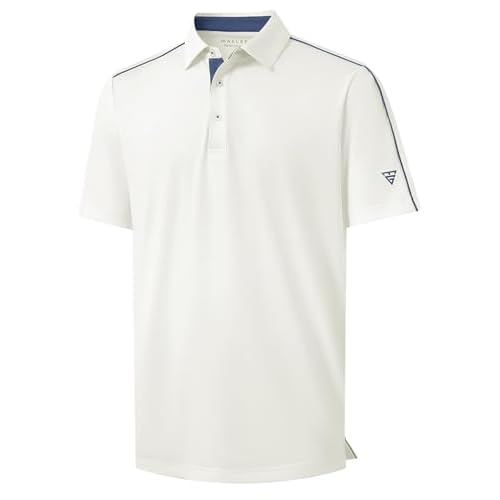 M MAELREG Golf Polo Shirts for Men Short Sleeve Dry Fit Solid Moisture Wicking Casual Performance Collared Mens Polo Shirts