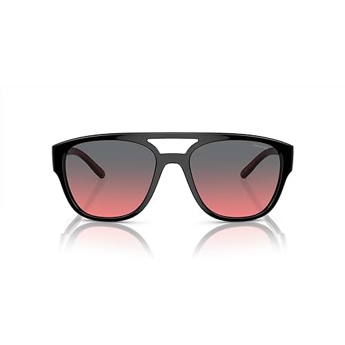 Arnette Men's AN4327 Mew2 Aviator Sunglasses, Black/Red/Dark Grey, 56 mm