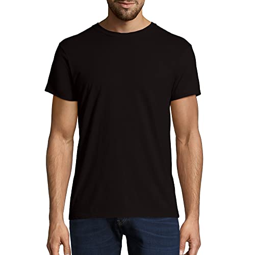 Men's Black Large Cotton T-Shirt Pack of 2 - Comfortable, Breathable, Versatile
