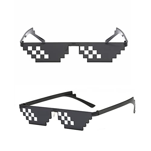 ALVOGIMOR 3 Pack Thug Life Sunglasses,Men Women Kids Pixel Mosaic Glasses, MLG Shades for Photo Props or Halloween Party