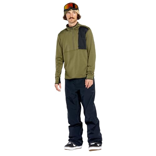 Volcom mens Gridlock 1/4 Zip Mock Neck Snowboard Base Layer Fleece Sweatshirt