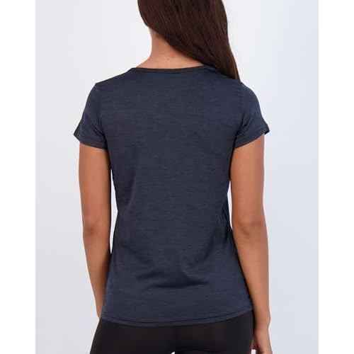 Real Essentials 5 Pack: Women's Dry Fit Short Sleeve V Neck Workout Top - Fitness Gym Athletic Yoga T-Shirt (Plus Available)