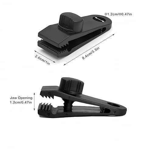 12pcs Heavy Duty Tarp Clips with Lock Grip - Windproof Tent Clamps for Camping, Canopies, Pool Covers, Reusable Multi-Purpose Clips