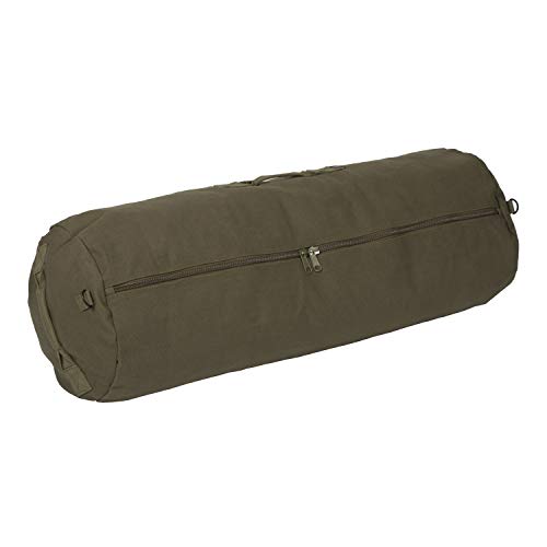 Deluxe Canvas Duffel Bag for Gym Travel Storage Olive Green 50x18x18