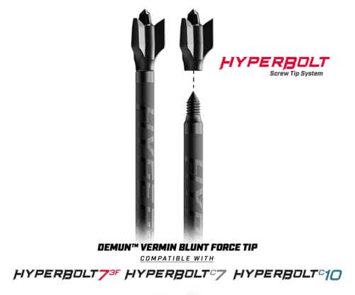 Barnett Demun Blunt Force Tip- 12pk Designed Exclusively for Demun Hyperbolts with Threaded Tips.