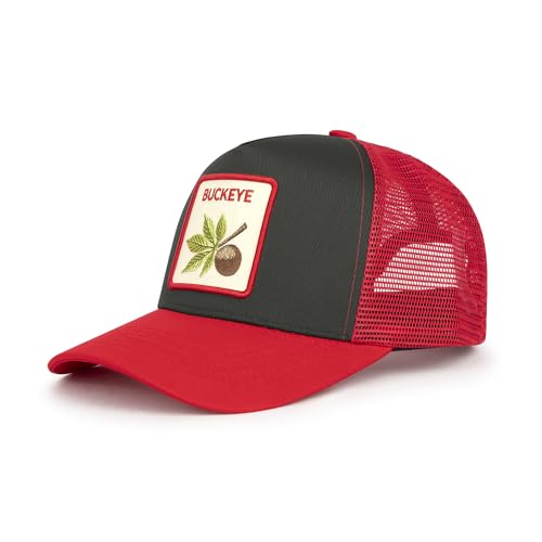 Ohio State Buckeyes Fan Patch Trucker Hat - Red & Black Snapback Cap for Men & Women