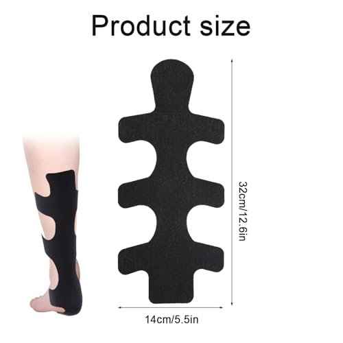 12pcs Precut Kinesiology Tape for Achilles Tendon, Waterproof & Breathable Athletic Heel Tape Enhance Elastic Sports Patch Strips Provides Stability Recovery for Achilles and Muscle Support