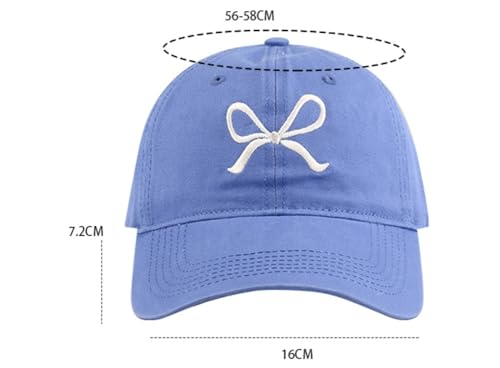 White One Size Bow-Tie Baseball Cap for Women Y2K Trendy Trucker Hat - Summer