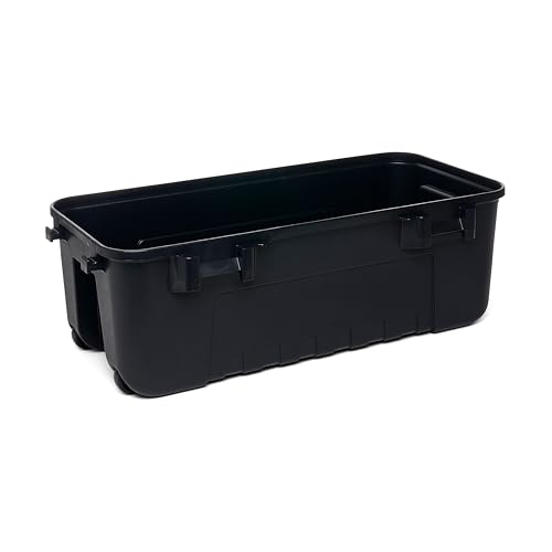 Plano Sportsman Trunk with Wheels, Black, 108-Quart, Lockable Storage Box, Rolling Sportsman Trunk, Hunting Gear and Ammunition Bin, Heavy-Duty Containers for Camping, Large