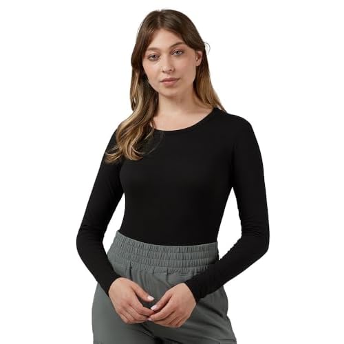 32 Degrees Heat Women's Lightweight Crew Base Layer Top | Form Fitting | Long Sleeve | 4-Way Stretch | Thermal