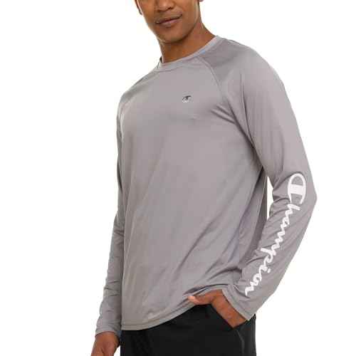 Champion Rash Guard for Men, Long Sleeve Mens Swim Shirt for Fishing Hiking UPF+ 50 SPF Sun UV Protection, Quick Dry
