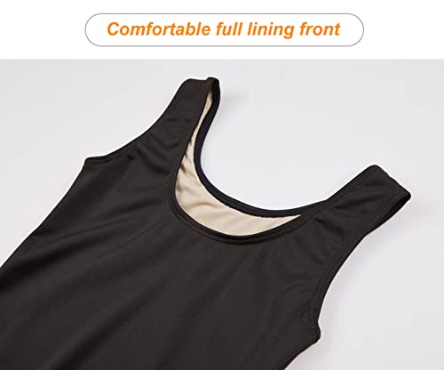 Girls Dance Leotard Bodysuit for Ballet, Gymnastics, Toddler & Kids - Black - Tank / 13-14 Years