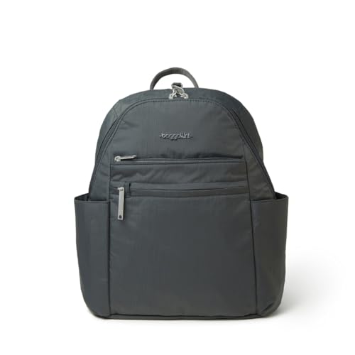 Securtex¢ç Anti-theft Vacation Travel Backpack 10x13" Slash-Resistant Nylon Daypack w/RFID, Charcoal