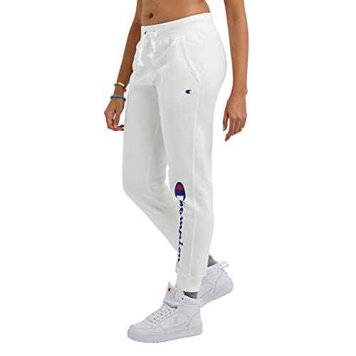 Champion, Powerblend, Fleece Joggers, Comfortable Pants for Women, 29" (Plus, White Script, XX-Large