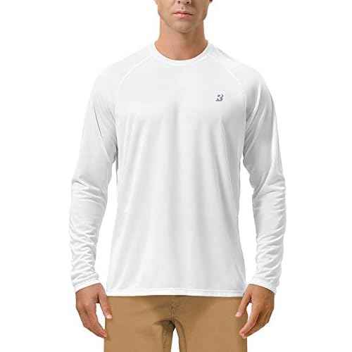 Roadbox Mens UPF 50+ UV Sun Protection Shirts Outdoor Long Sleeve SPF Rash Guard for Fishing Hiking Swimming Running