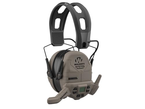 Walker's Firemax Rechargeable Electronic Ear Muffs Flat Dark Earth with Walkie Talkie 2 Pack