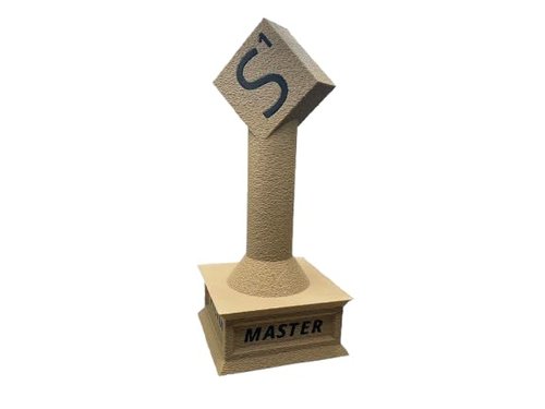 Word Game Trophy, 8" Tall, Family Board Game Award, Beige