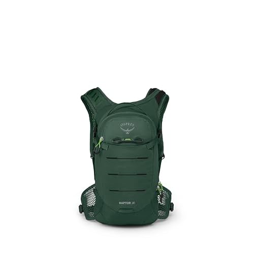 Osprey Raptor Jr Boy's Mountain Biking Backpack with Hydraulics Reservoir, Tundra Green