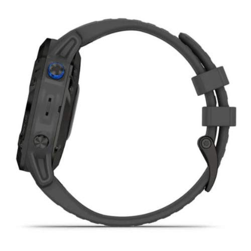 Garmin 010-02410-10 fenix 6 Pro Solar, Multisport GPS Watch with Solar Charging Capabilities, Advanced Training Features and Data, Black with Slate Gray Band