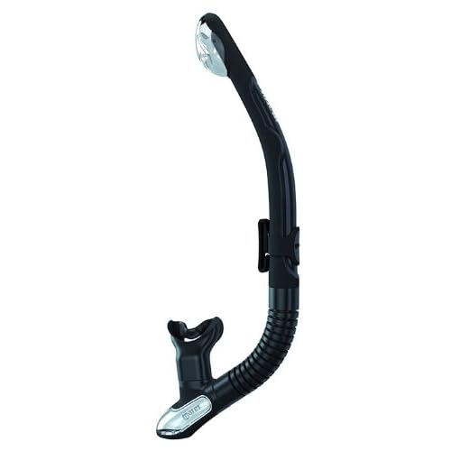Mares Ergo Silicone Dry Snorkel with Exhaust Valve and Ergonomic Design (Black)
